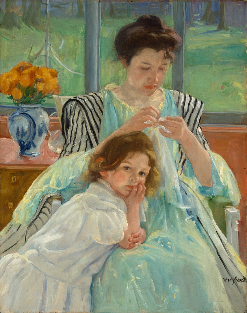 <p>&quot;Young Mother Sewing&quot;, 1900</p>
